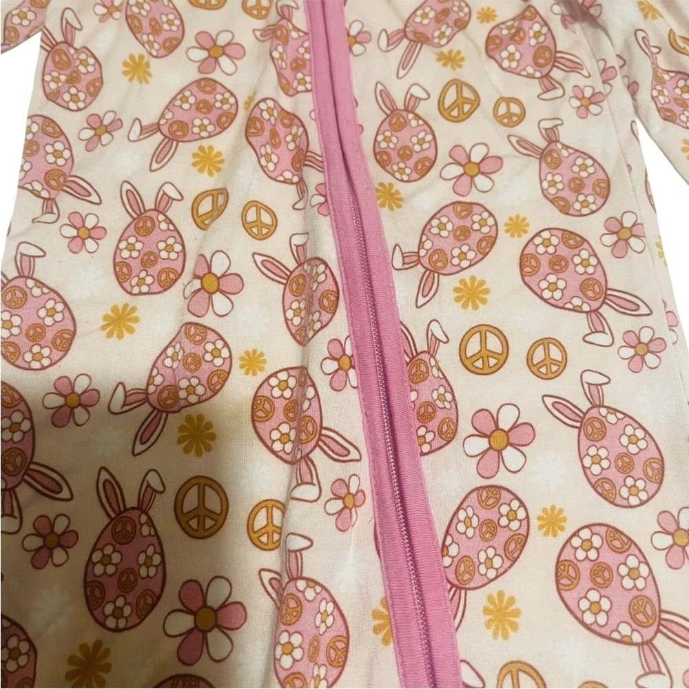 Dreamy Zzz Girls 18-24 Month Bunny Bamboo Zippy One Piece Pajamas Sleeper - Picture 3 of 9